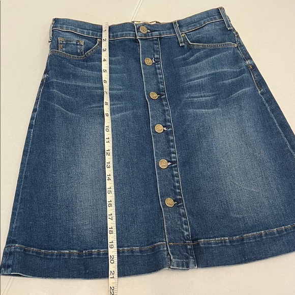 MCGUIRE DENIM SKIRT BUTTON FRONT A-LINE MIDI SIZE 30 - Picture 13 of 13